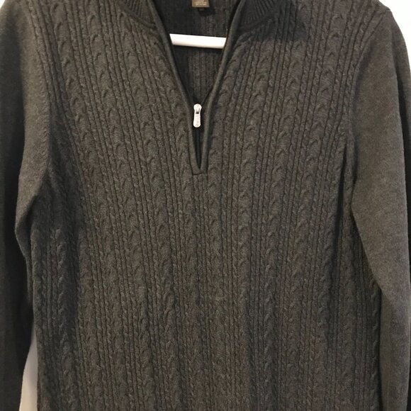 Tommy Bahama sweater dress grey women M cable knit cozy warm preppy capsule - Picture 9 of 12